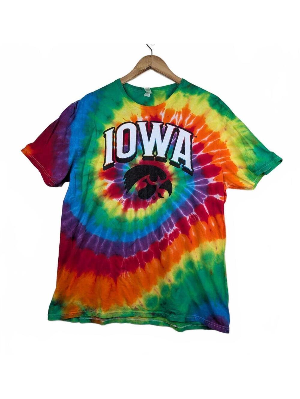 Jerzees Iowa Hawkeyes Tie-Dye T-Shirt XL